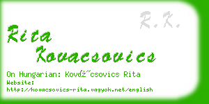 rita kovacsovics business card